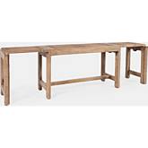 Bradford Extendable Bench in Distressed Buff Wood